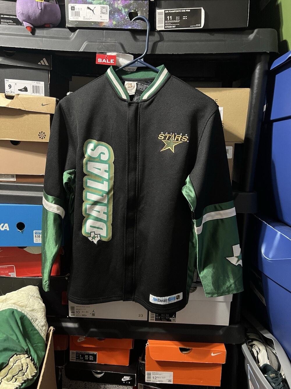 Size Youth M (10-12yo)- VTG Dallas Stars Kids Full-Zip Track Jacket NHL Hockey